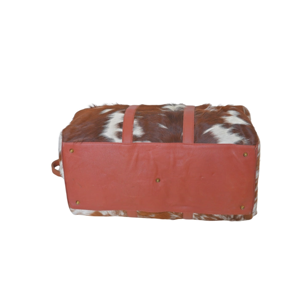 Large Duffel Bag Cowhide - Luxury Cowhide Weekender Bag - Hair On Cowhide Travel Bag - Personalized Shoulder Duffle Bag - Gift for Him/ Her