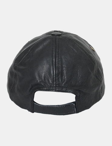 Genuine Leather Cap – Black