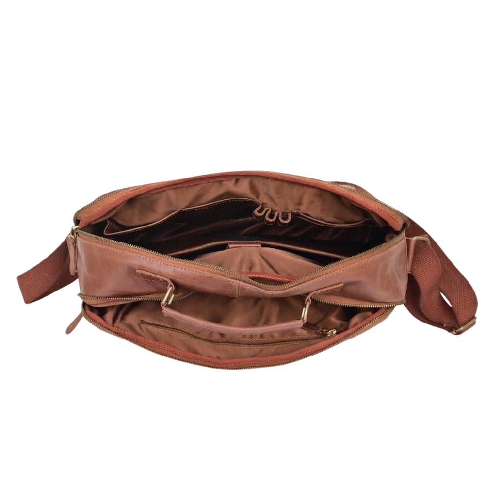 Laptop Leather Bag for Men - Leather Messenger Bag – 15.6" Laptop Briefcase