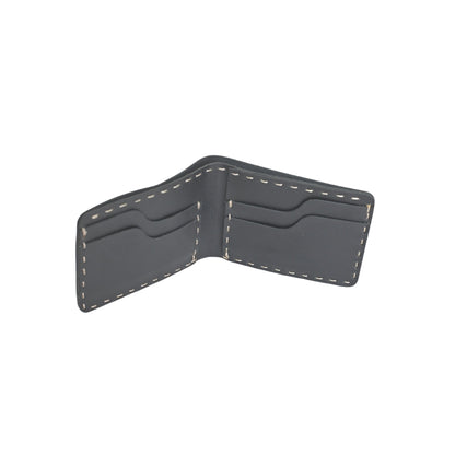 Handmade Black Cowhide Leather Wallet: Minimalist Design