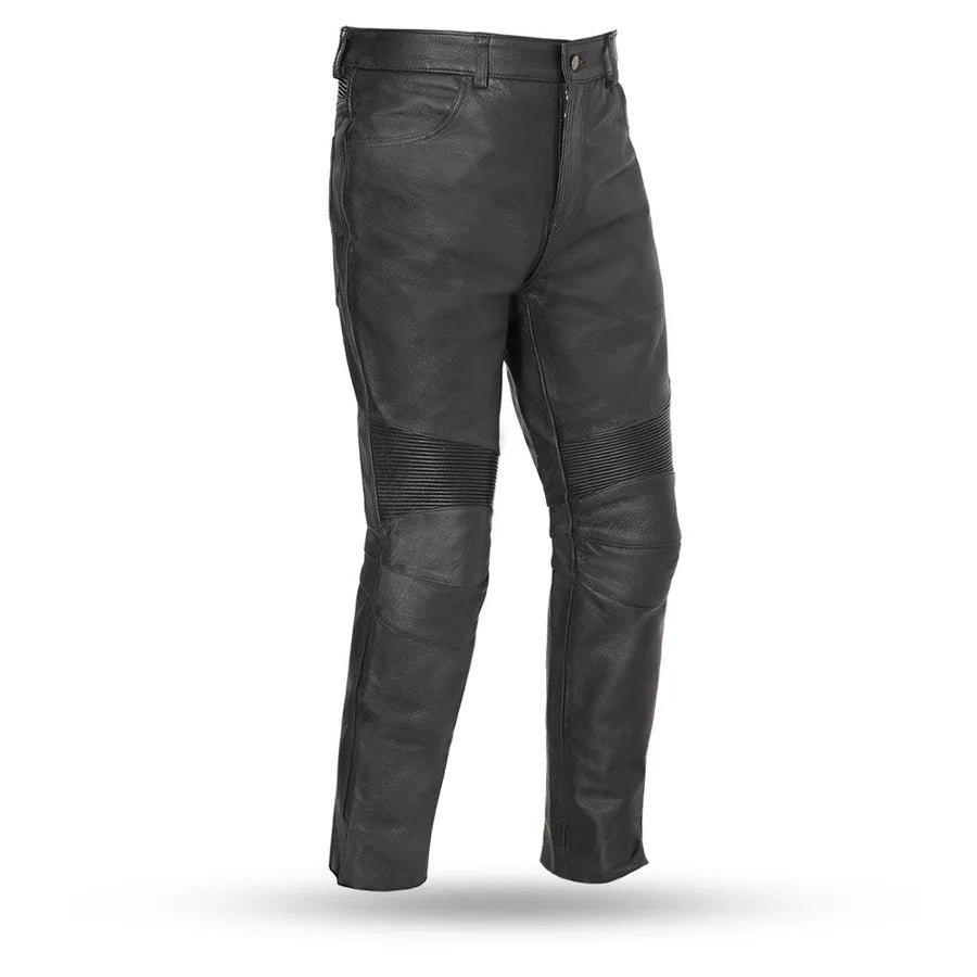Unisex Black Leather Motorcycle Riding Pants
