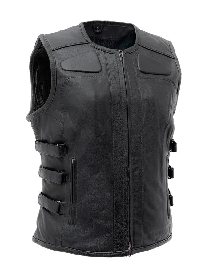 Women’s Motorcycle Leather Vest – Premium Riding Vest for Bikers