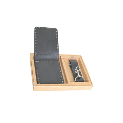 Handmade Black Cowhide Leather Wallet: Minimalist Design