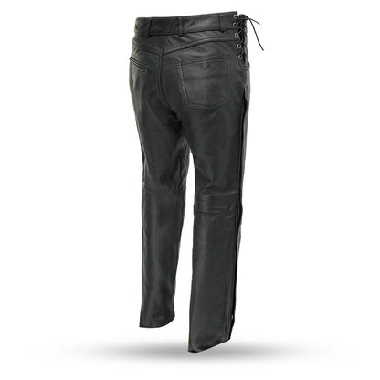 Leather Men’s Classic Black Motorcycle Riding Pants