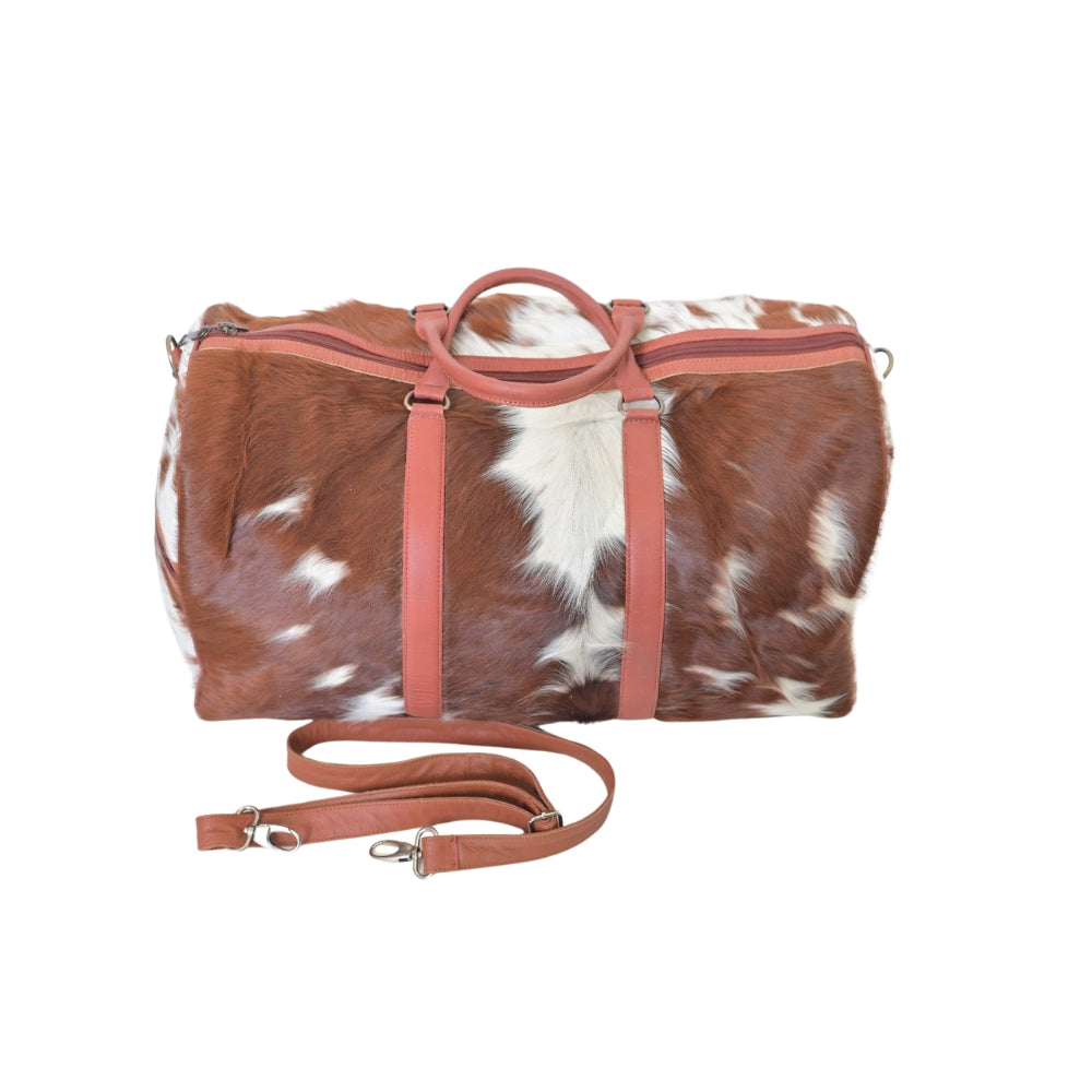 Large Duffel Bag Cowhide - Luxury Cowhide Weekender Bag - Hair On Cowhide Travel Bag - Personalized Shoulder Duffle Bag - Gift for Him/ Her