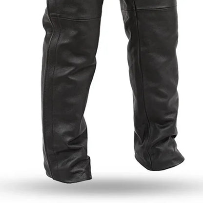 Leather Men’s Classic Black Motorcycle Riding Pants