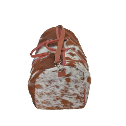 Large Duffel Bag Cowhide - Luxury Cowhide Weekender Bag - Hair On Cowhide Travel Bag - Personalized Shoulder Duffle Bag - Gift for Him/ Her