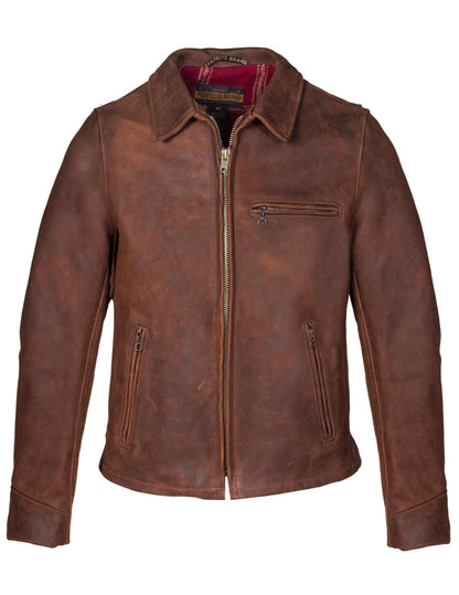 Men’s Heavyweight Oiled Nubuck Leather Jacket.