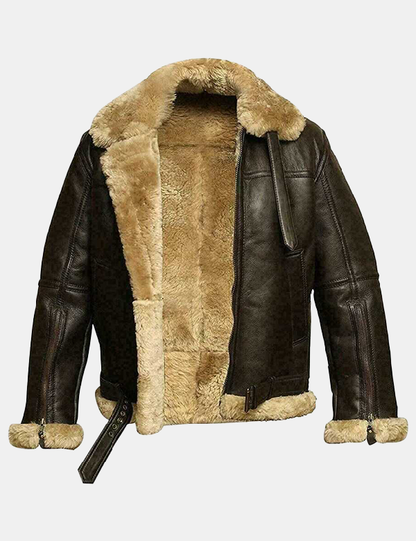 Leather Jacket with Faux Fur