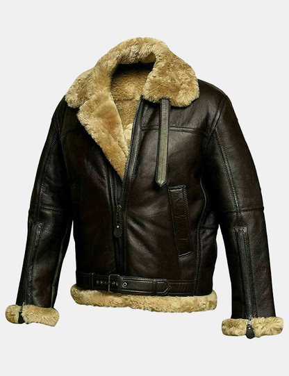 Leather Jacket with Faux Fur