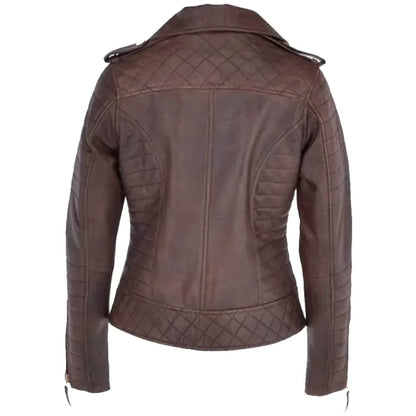 Brown leather jacket on a white background