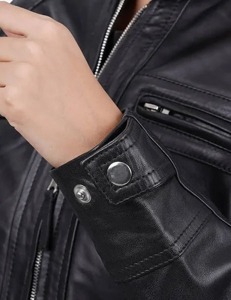 Women’s Biker Leather Jacket – Racer Style in Premium Lambskin Leather